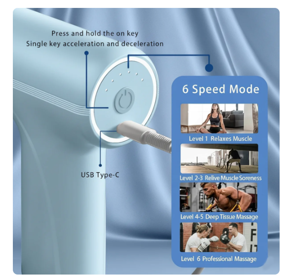 Electric Vibrating Massage Gun With Multiple Interchangeable Heads